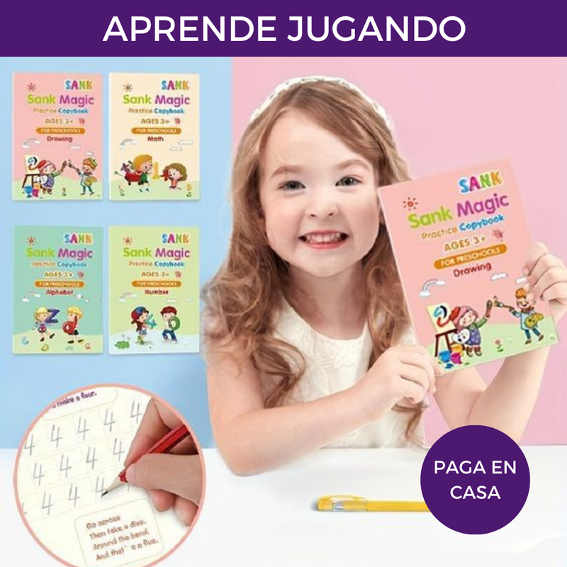 LIBRO MÁGICO CALIGRAFÍA PARA NIÑOS - 4x1